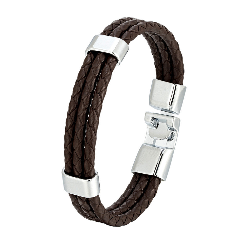 Men's Fashion All-match Leather Braided Bracelet Ornament