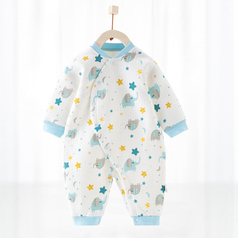 Cotton Thermal Clip Silk Onesie Newborn Climbing Baby Clothes