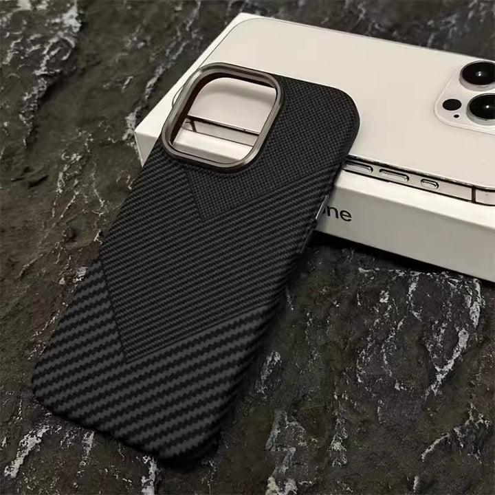 Applicable To IPhone15 Carbon Fiber Grain Magnetic Phone Case