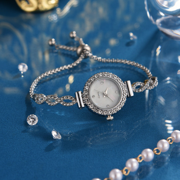 New Fashion Diamond Round Women Watch Brățară reglabilă Brățară