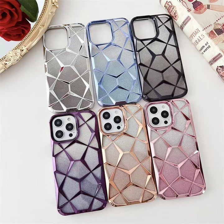 Gradient Electroplating Water Cube Phone Case