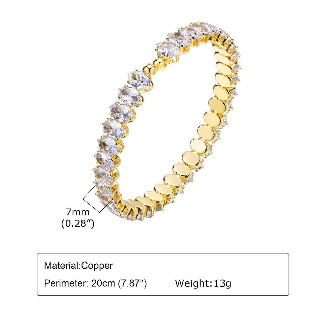 Fashion Women's Colorful Oval Zircon Bracelet