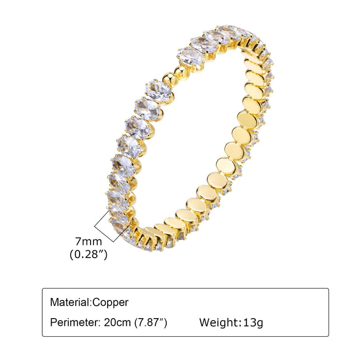 Fashion Women's Colorful Oval Zircon Bracelet