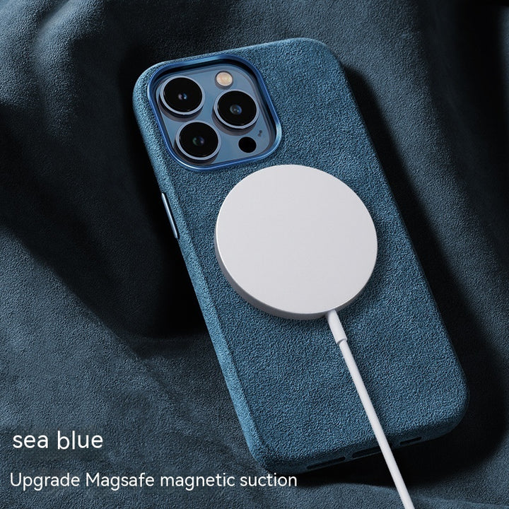 Suede Phone Magnetic Wireless Charger High-end Protective Case