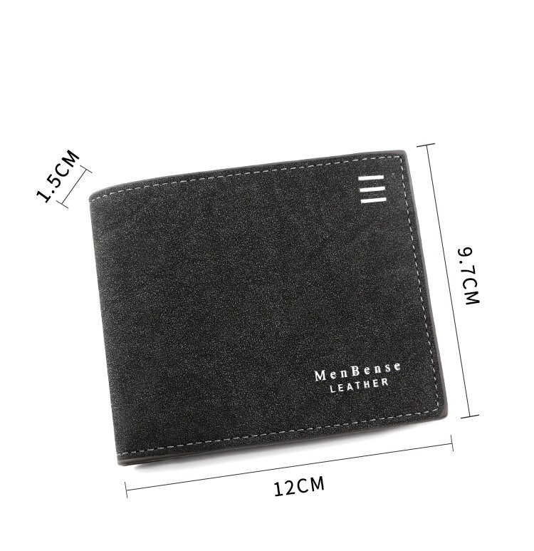 New Personalized Men's Short Wallet Fashion Silk Screen Wallet Men's Frosted Clutch Wallet