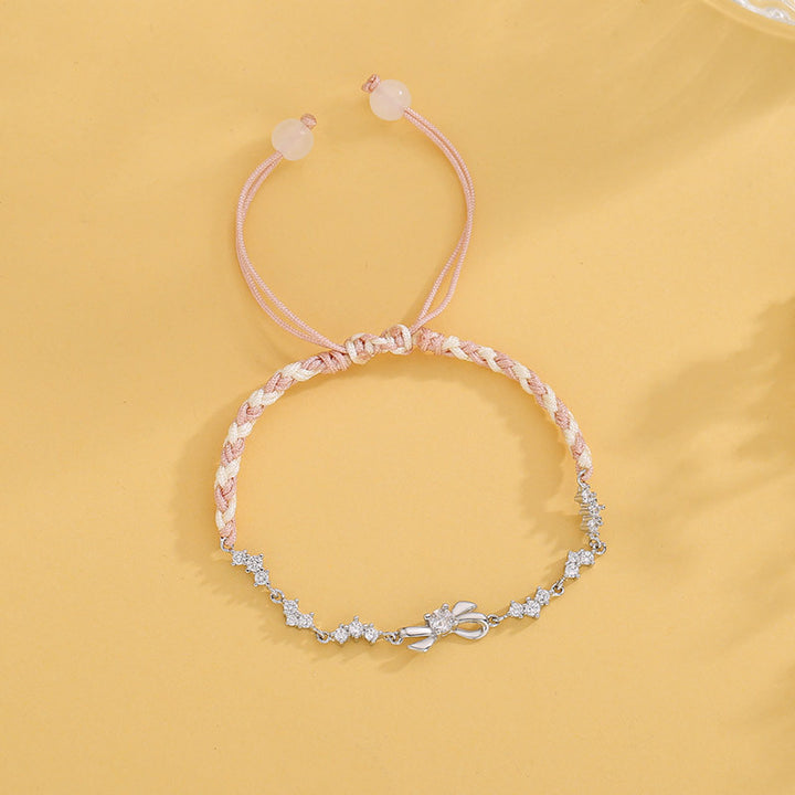 Butterfly Diamond Woven Bracelet Simple