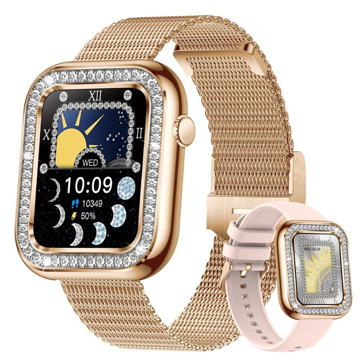 New Square Fashion Women Smart Wristwatch Diamond Impermeabil