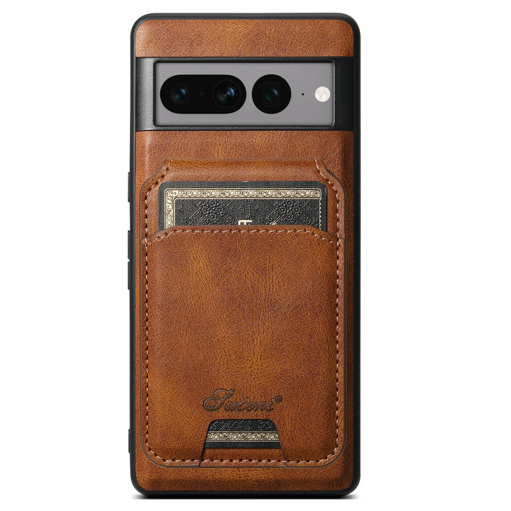 Card-inserting Leather Magnetic Phone Case