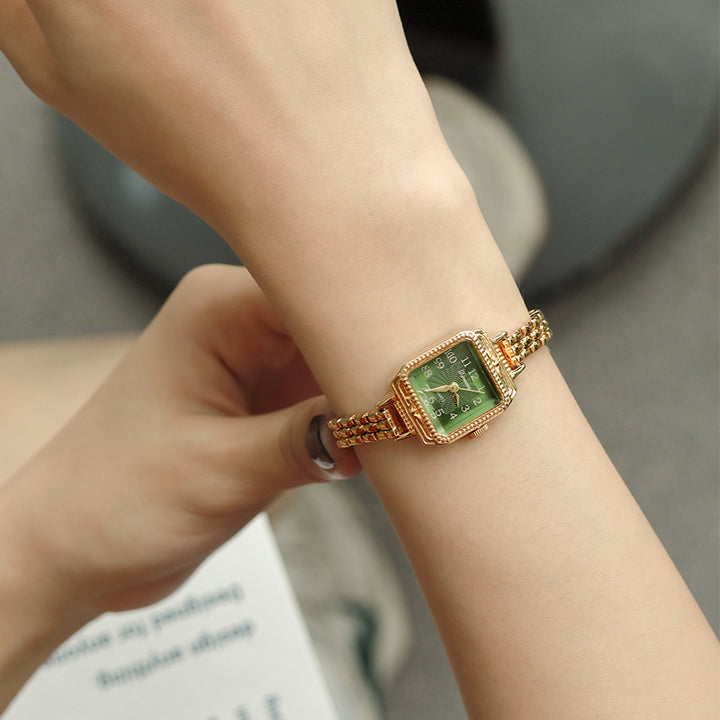 Women's Square Copper Strips Mid-ancient Watch