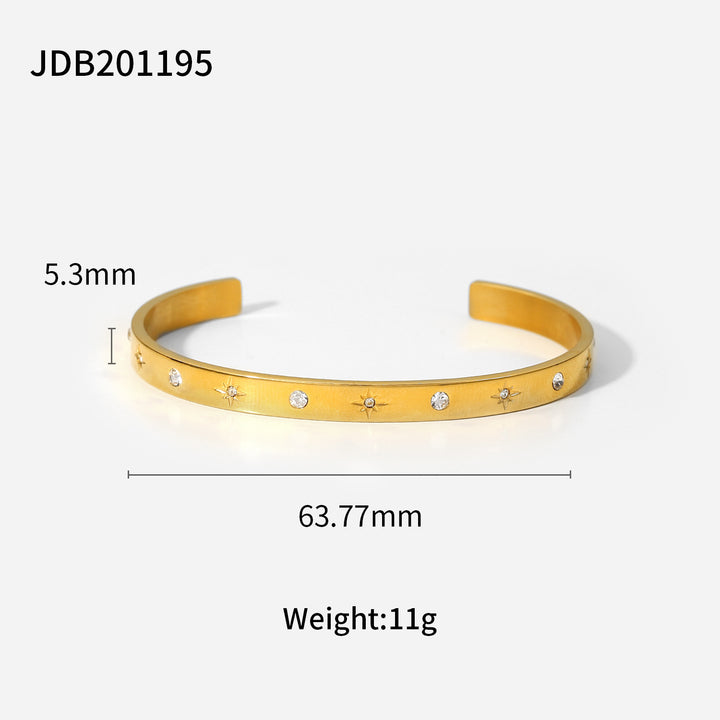 Fashionable And Versatile Gold-plated Stainless Steel Bracelets With Zirconia