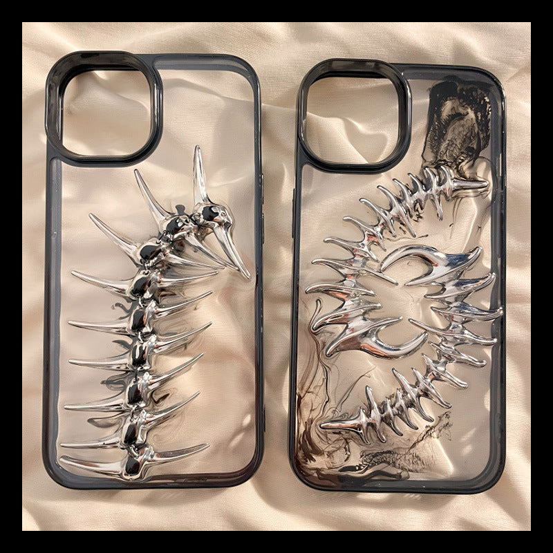 Blooming Three-dimensional Metal Fishbone Applicable To 14 Phone Case