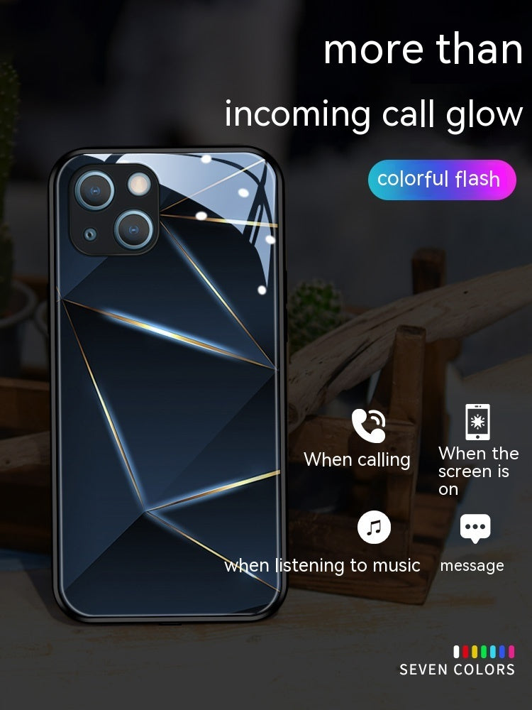 Geometric Prism Luminous Glass All-inclusive Phone Case