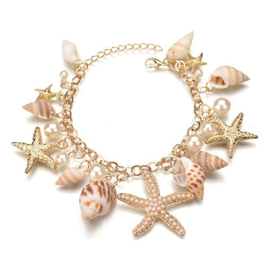 Women's Fashion Simple Shell Starfish Scallop Love Bracelet