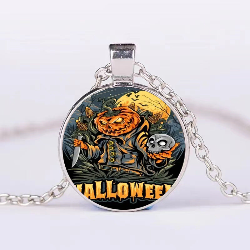 Halloween rotund rotund dovleac bat colier bărbați și femei personalitate claviculă colier accesorii bijuterii de modă