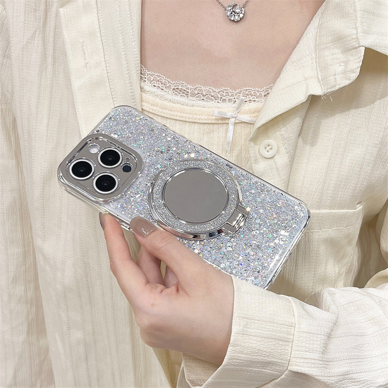 Sparkling Powder Mirror Anti Drop Silicone Phone Case