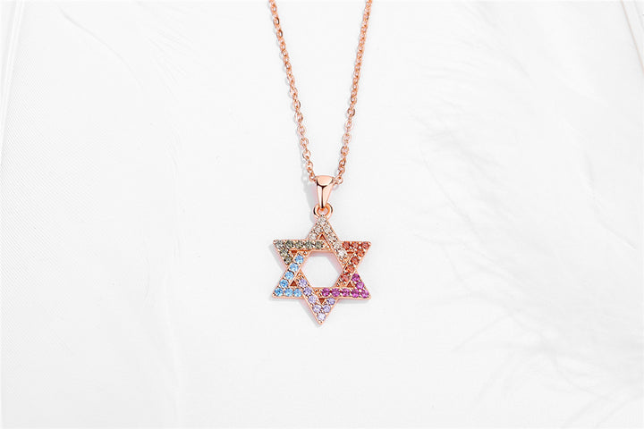 New 925 Sterling Silver Hexagram Necklace