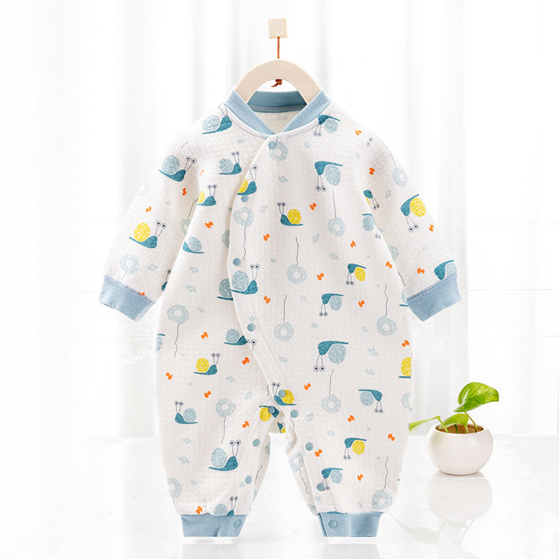 Cotton Thermal Clip Silk Onesie Newborn Climbing Baby Clothes