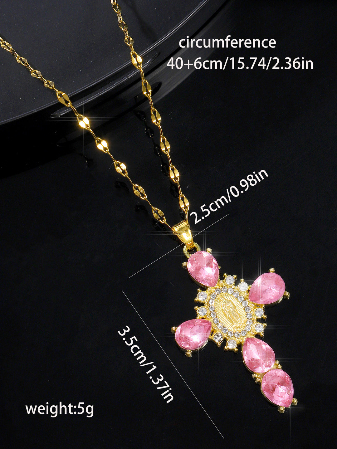 Cross Madonna Portrait Pendant Necklace For Female Niche Fashion Versatile Zircon Collarbone Chain