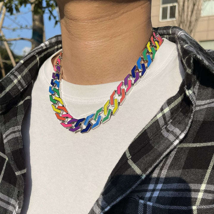 Men's Mixed Color Cuban Necklace