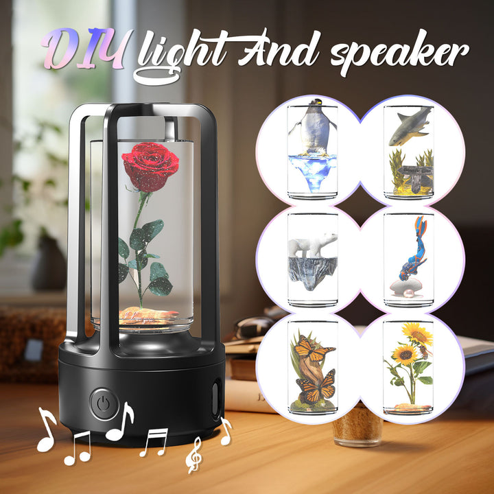 Fără accesorii 2 în 1 Lumină de cristal audio DIY și difuzor Bluetooth Cadou tactil din rășină Lumina de noapte