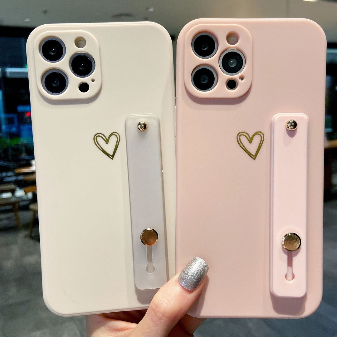 Hot Stamping Heart Bracket Phone Case Cover