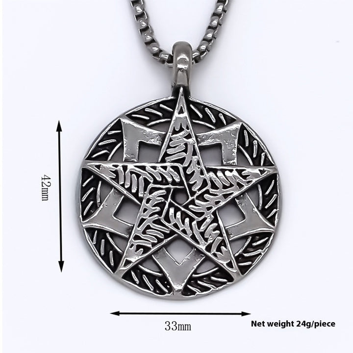 Asterisk Pendant Men's Metal Alloy Necklace