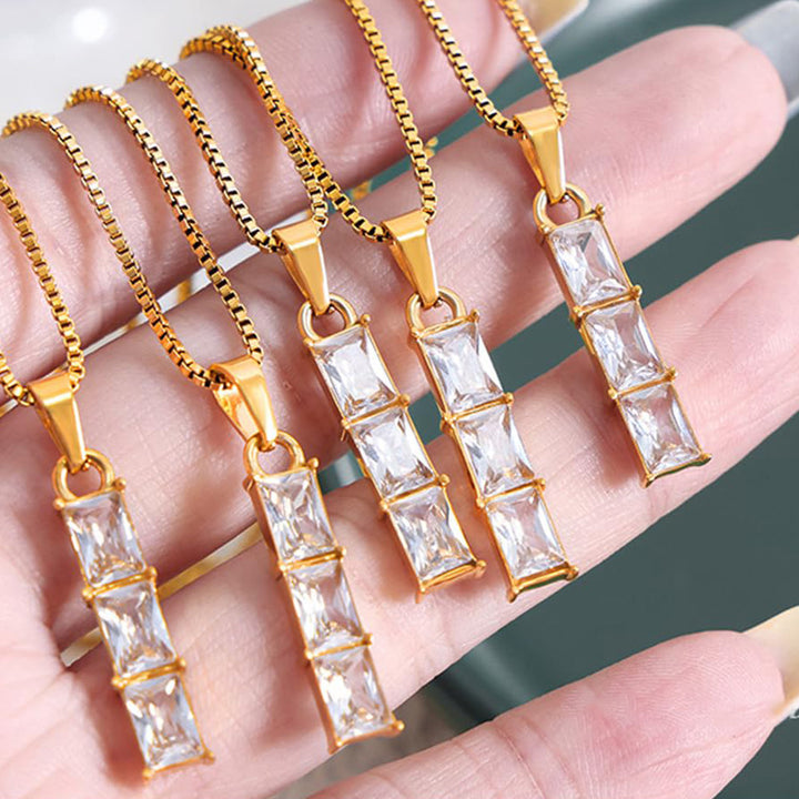 Cross-border Special Interest Light Luxury Bamboo Zircon Clavicle Chain