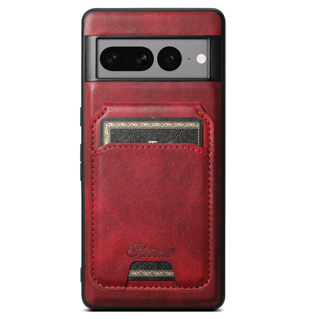 Card-inserting Leather Magnetic Phone Case