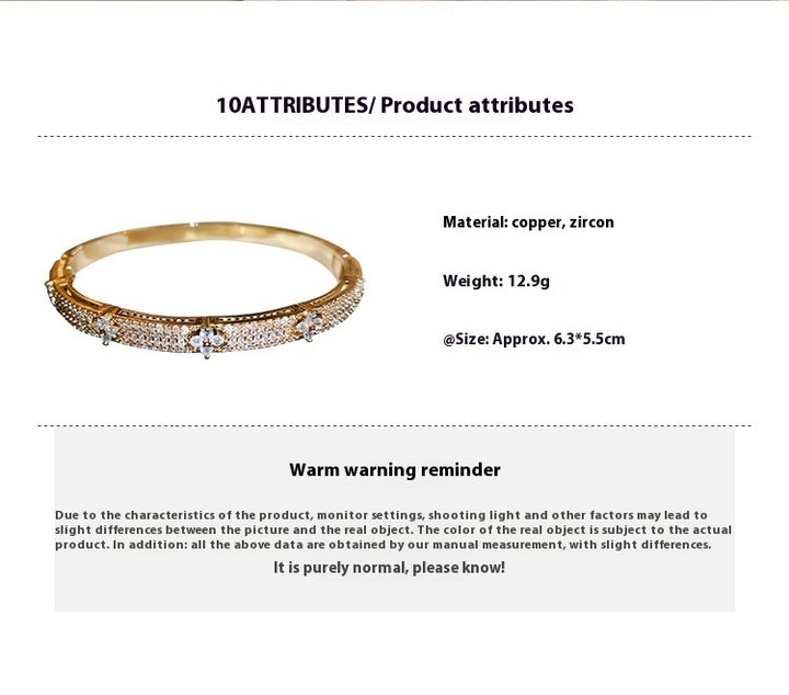 Women's Zircon Flower Niche Stylish Simple And Versatile Temperament Entry Lux High-grade Bracelet