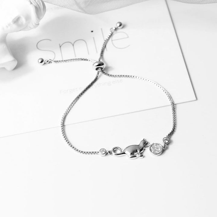 Bracelet Women's Japanese And Korean Ins Style Cat Ball Pendant Simple Cold Style Bracelet Ornament