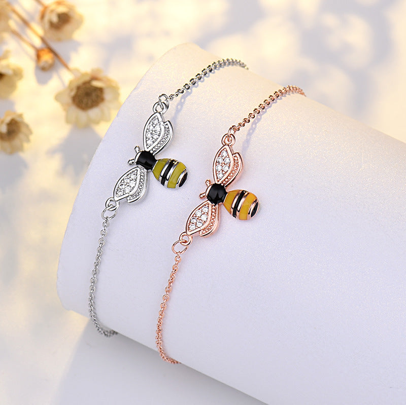 Korean Style Mori Artistic Enamel Bee Bracelet