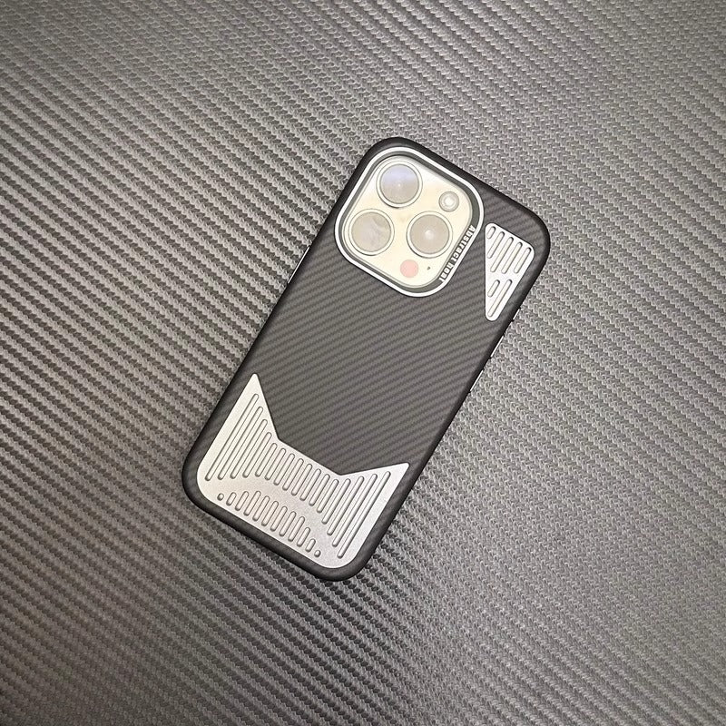 Carbon Fiber Pattern Phone Case Magnetic Drop-resistant Protective Cover