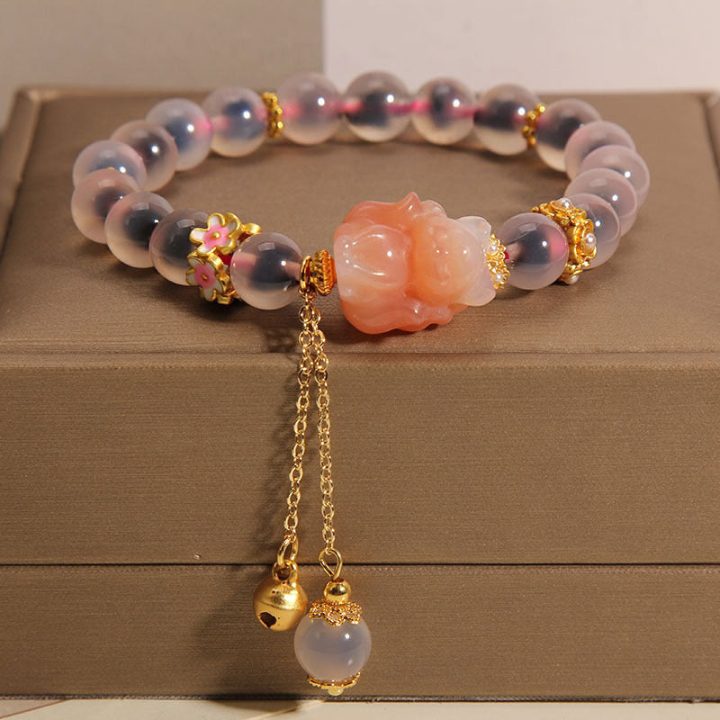 Nine-Tailed Fox Sugar Heart Agate Bracelet For Women