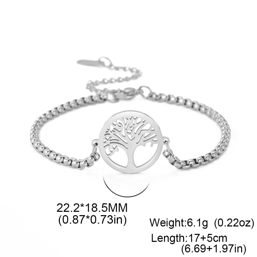 Style Hollow Life Tree Pendant Bracelet