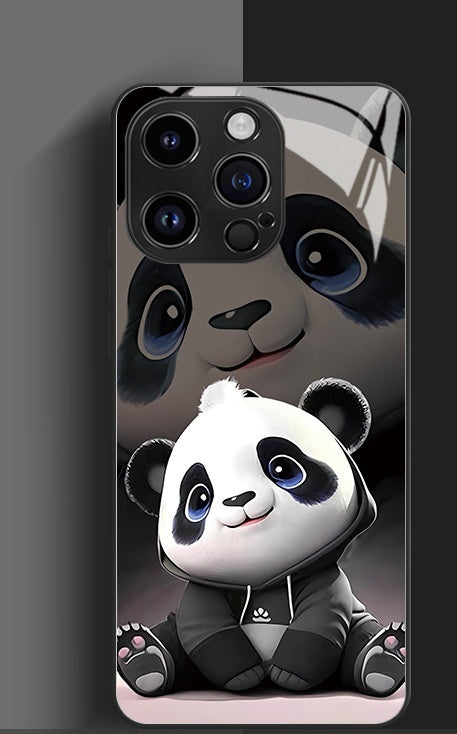 Carcasă telefonică Panda Drăguță Cartoon National Treasure Glass Hard Carcasă