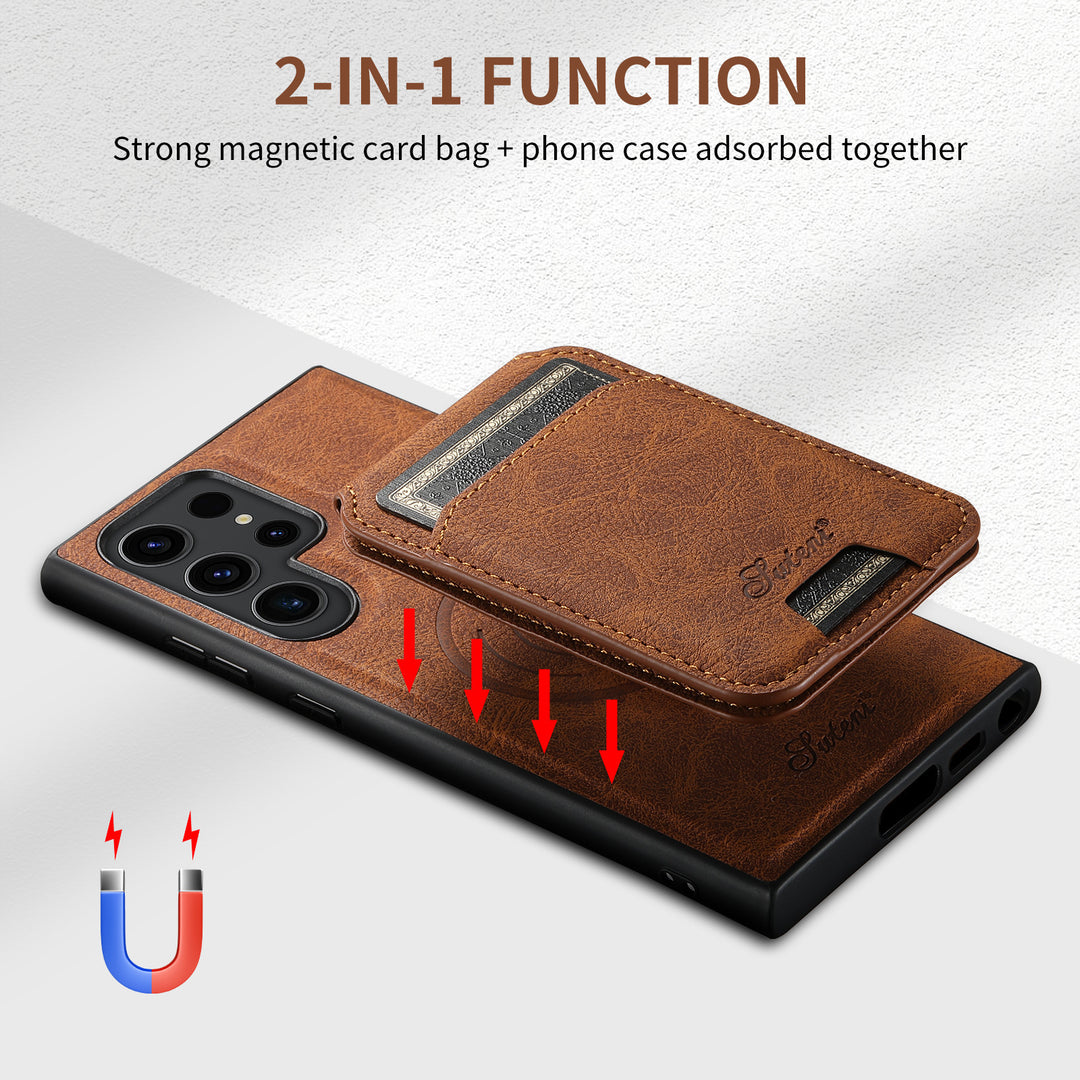 Two-in-unu telefon mobil telefon din piele Magnetic Card Suport