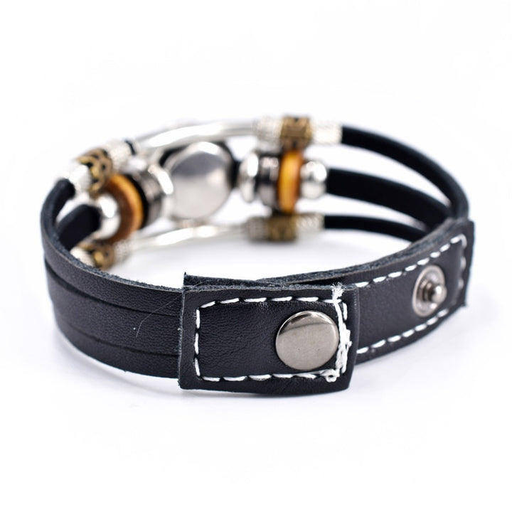 Personalized Three-layer Woven Beads Leather Bracelet