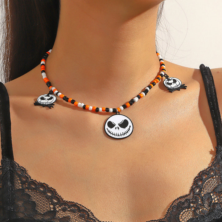 Colier de Halloween Bat Ghost Craniu Pandantiv de dovleac Accesorii păianjen