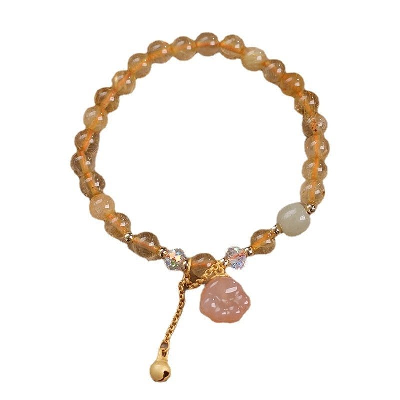 Natural Gold Rutilated Quartz Bracelet Women's National Fashion