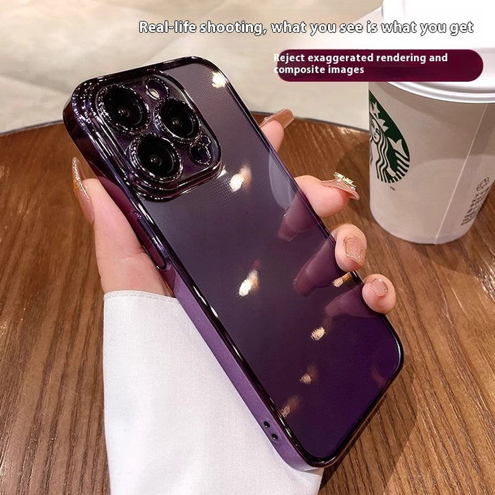 Aplicabil pentru carcasa telefonică iPhone15 electroplată TPU Cover soft Rezistent transparent pentru picături