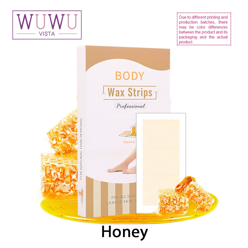 WUWUVISTA Wax Strips 20pcs Sugar Wax Professional Hair Removal Wax Strips For Summer Leg Body Face Wax Paper