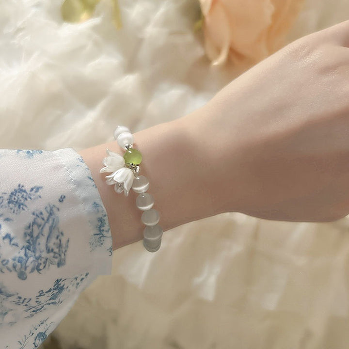 Retro Fairy Linglan Flower Beaded Bracelet For Women