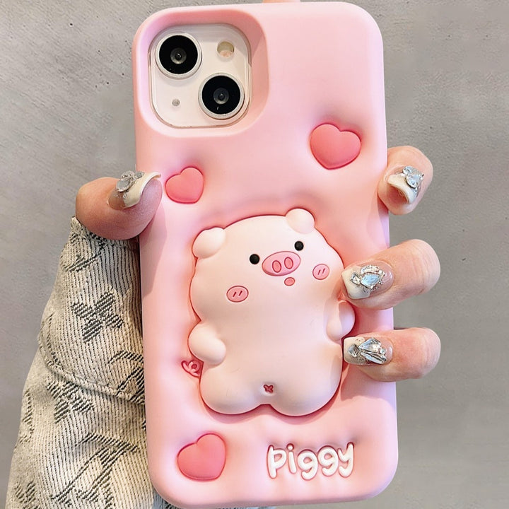 Expansion Pinch Pig Soft Silicone Cover Phone Case