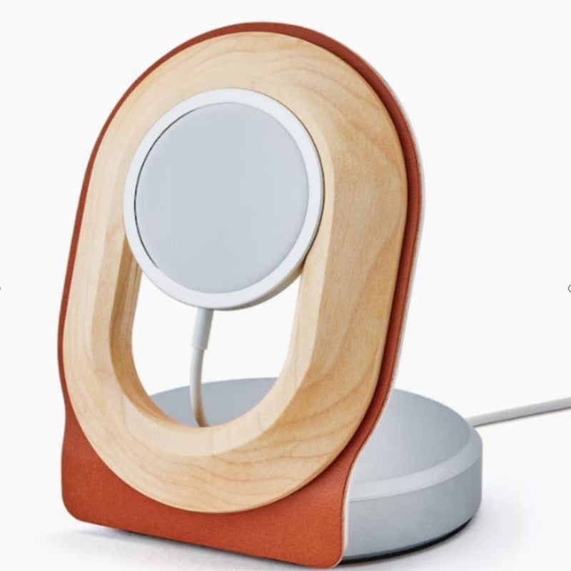 Walnut Magsafe Magnetic Wireless Charging Bracket Mobile Phone Solid Wood Base Wooden