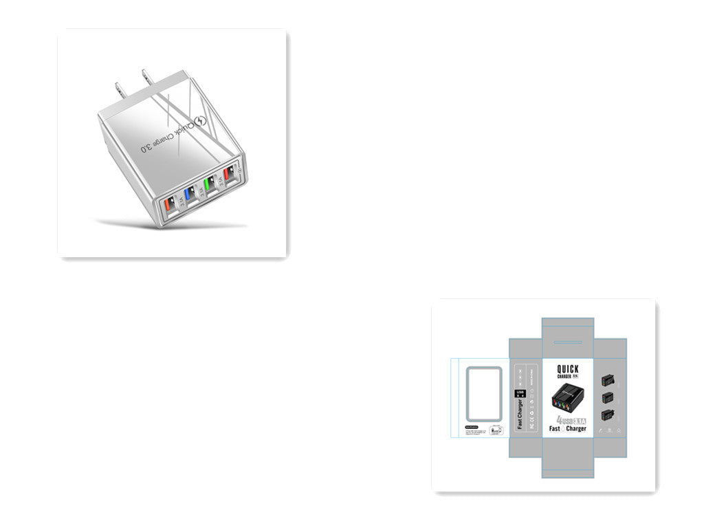 Încărcător USB Quick Charge 3.0 4 Adaptor pentru telefon pentru tabletă Portabil Portabil Mobile încărcător rapid