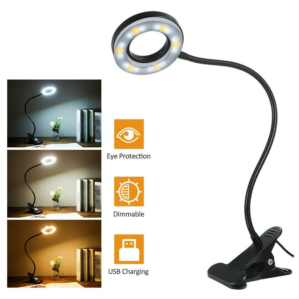 Clip pe lampa de birou LED LED ARM flexibil USB DIMMABIL STUDIU DIDMABIL LUMINA LUMINĂ NOAPTE