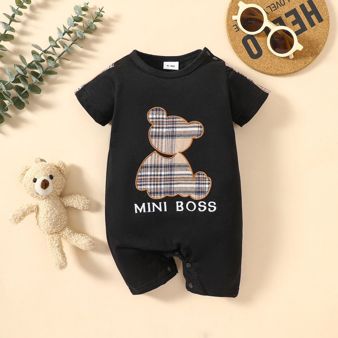 Letter Embroidery Cute Baby Onesie