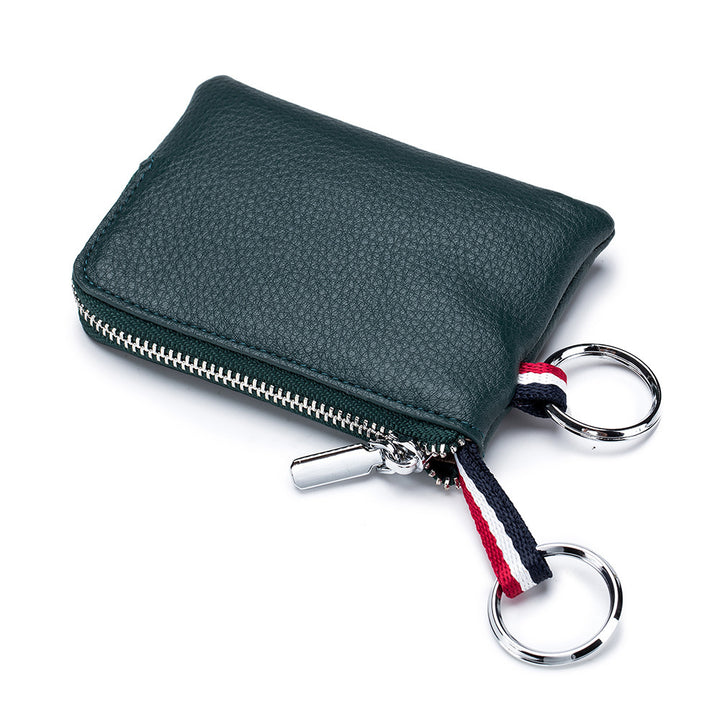 Men's Coin Purse European And American Leather Mini Wallet Soft Leather Zip Coin Driving License Key Case Card Holder Ultra-thin