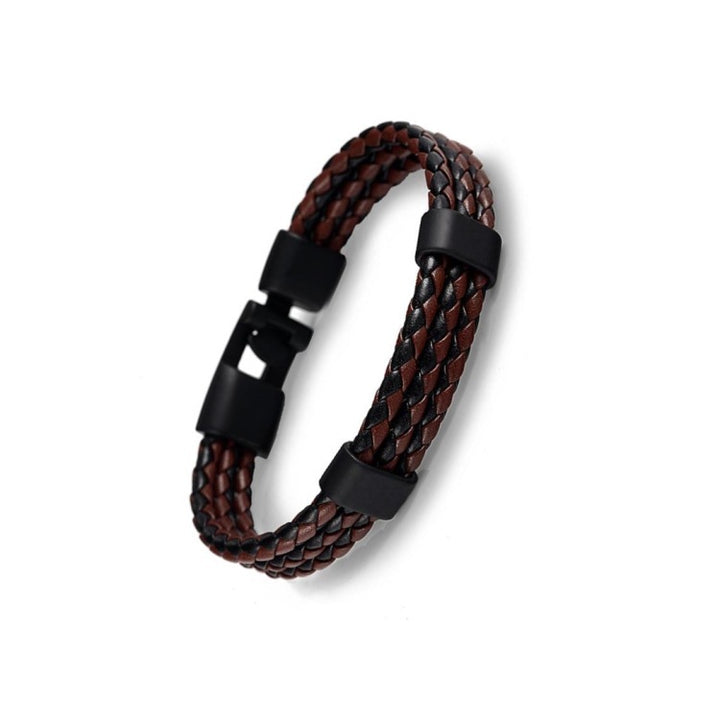 Leather Braided Bracelet Alloy Buckle