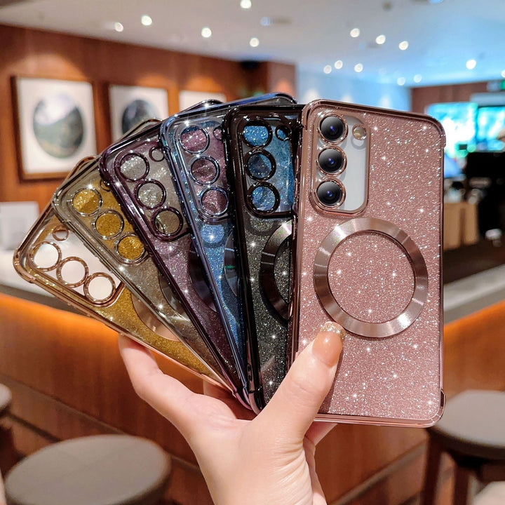 Magnetic Plating Transparent Solid Color Phone Case